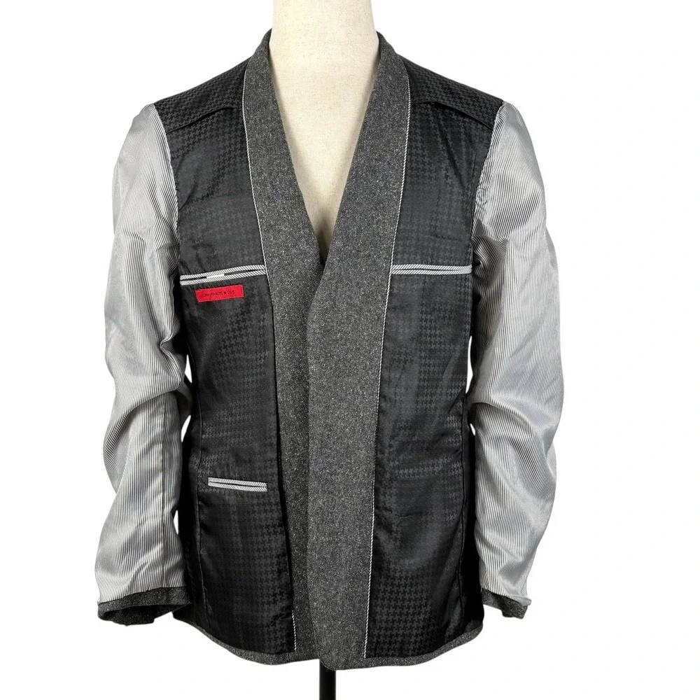 John Varvatos Dwell Blazer Mens 40R Gray Speckled Donegal Tweed Wool Blend